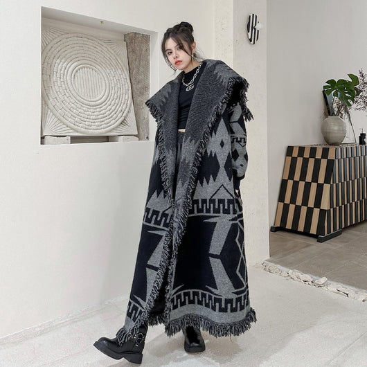 Cardigan Tejido Largo Holgado para Invierno - Abrigo de Punto Cómodo - Image 2