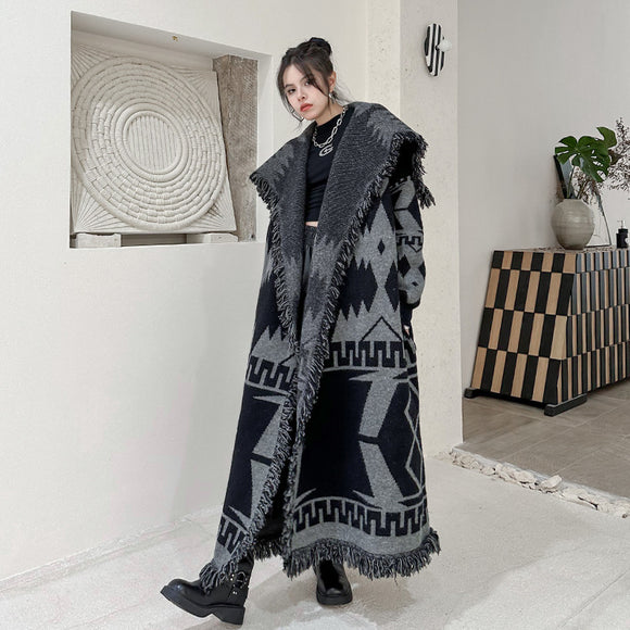 Cardigan Tejido Largo Holgado para Invierno - Abrigo de Punto Cómodo