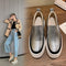 Zapato de Cuero con Rhinestones y Suela Acolchonada