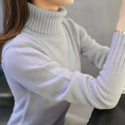 Suéter Cuello Alto Liso para Mujer - Abrigo Cálido Básico - Image 2