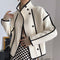Abrigo Cropped con Cuello Alto y Ribete Contrastante