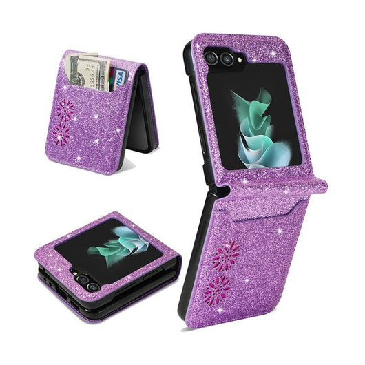 Funda Plegable Retro con Múltiples Compartimentos y Patrón Patchwork - Image 2