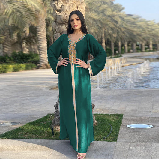 Abaya Elegante con Encaje de Diamantes y Cinta Brillante Estilo Dubai - Image 16