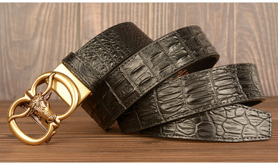 Cinturón para Hombre con Hebilla Automática Estilo Retro Cabeza de Buey - Image 19