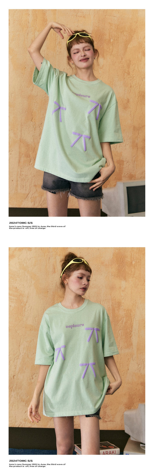 Camiseta Retro de Manga Corta con Moño para Mujer - Image 11