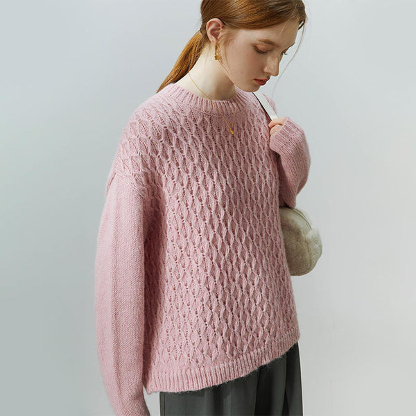 Suéter Tejido Retorcido para Invierno - Pullover de Punto Mujer