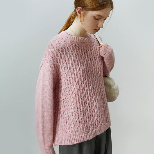 Suéter Tejido Retorcido para Invierno - Pullover de Punto Mujer