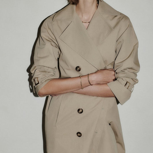 Abrigo Trench Vintage Cruzado para Mujer - Largo Sobre la Rodilla - Image 3