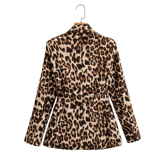 Blazer de Mujer con Estampado de Leopardo y Cinturón - Image 7