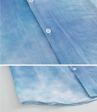 Camisa Tie Dye Bordado Grúa Estilo Chino Otoñal - Image 8