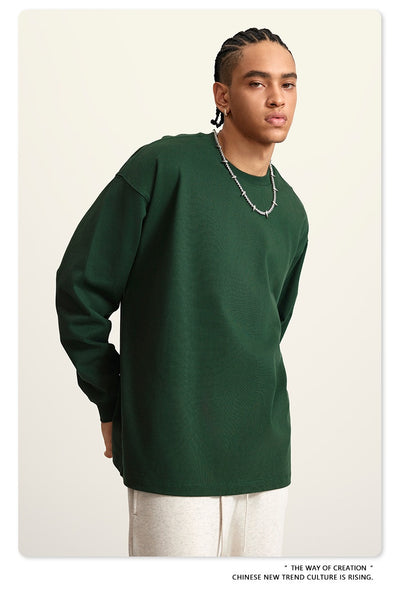 Camiseta Manga Larga Oversize para Hombre - Algodón Puro Otoño Invierno - Image 21