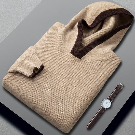 Suéter de Cachemira Holgado con Agujas Contraste para Hombre - Image 6