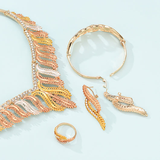 Conjunto de Collar y Aretes de Aleación Minimalista - 4 Piezas - Image 5