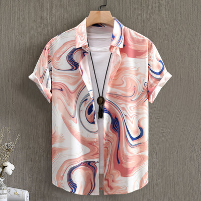 Camisa Manga Corta Hombre con Estampado Digital de Moda - Image 8