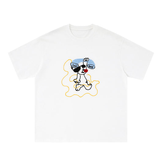 Camiseta Manga Corta con Bordado de Cachorro para Hombre - Image 6