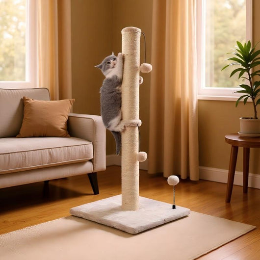 Rascador Vertical de Sisal para Gatos - Torre para Trepar