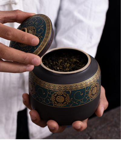 Frasco de Almacenamiento de Té Retro Cerámica Sellado Mediano - Image 15
