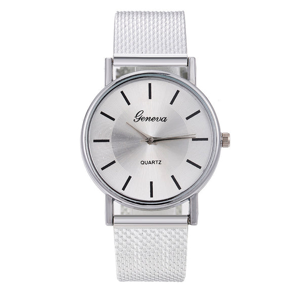 Reloj de Pulsera con Correa de Malla Metálica