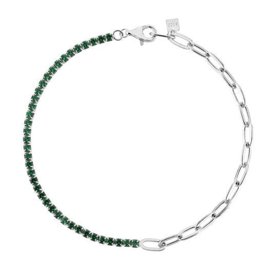 Pulsera de Plata Esterlina S925 con Piedra Verde y Detalles de Diamantes - Image 6