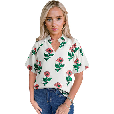 Blusa Floral de Verano con Escote en V - Image 5