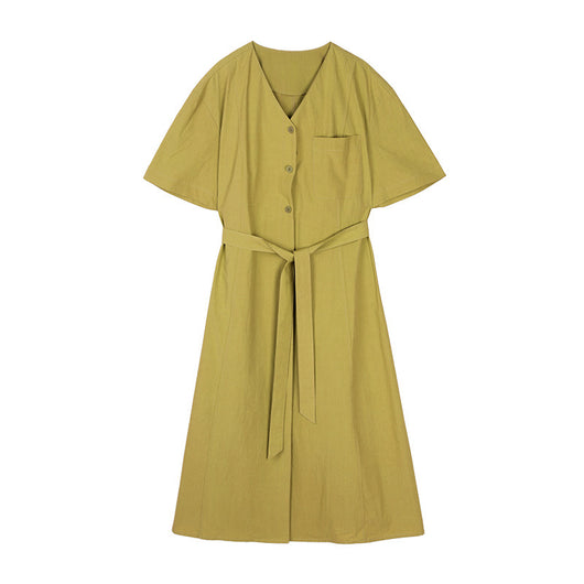 Vestido Camisero Mujer Cintura Alta con Cinturón - Elegancia Casual - Image 9