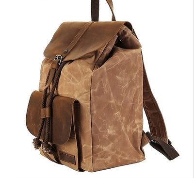 Mochila de Viaje Impermeable Cuero Crazy Horse y Lona para Hombre - Image 4