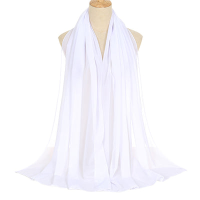 Pañuelo Rectangular de Chiffón Perla para Mujer - Colores Sólidos - Image 3