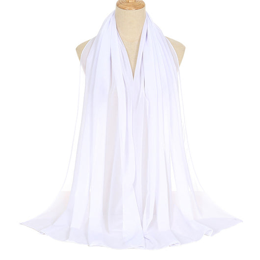 Pañuelo Rectangular de Chiffón Perla para Mujer - Colores Sólidos - Image 3