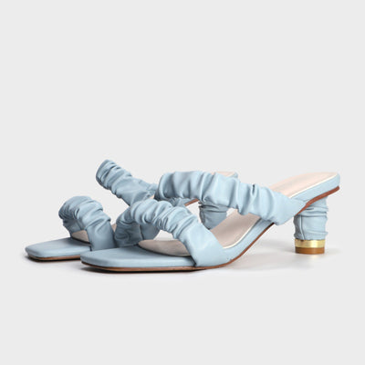 Sandalias Tacón Alto con Pliegues y Cordones - Comodidad Elegante - Image 7