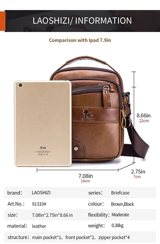 Bolsa Bandolera de Cuero Genuino para Hombre - Diseño Minimalista - Image 8