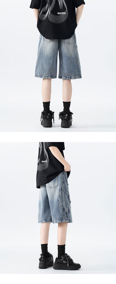 Shorts de Mezclilla Desgastados con Estilo Vintage - Image 12