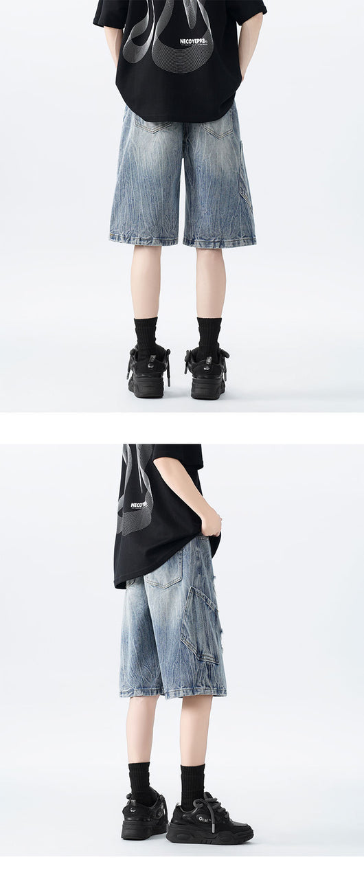 Shorts de Mezclilla Desgastados con Estilo Vintage - Image 12