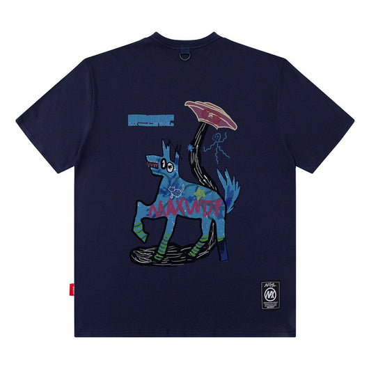 Playera Oversize Suelta American Street de Manga Corta - Image 3