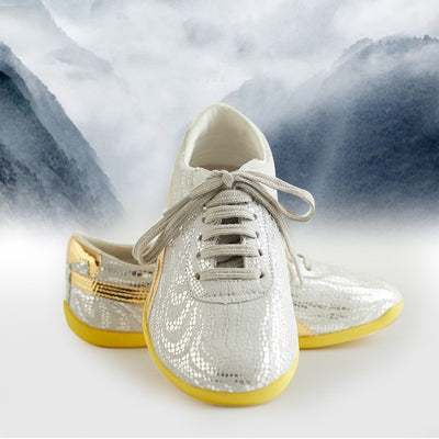 Zapatos de Tai Chi y Kung Fu para Niños - Diseño Floral Dazzle en Cuero - Image 2