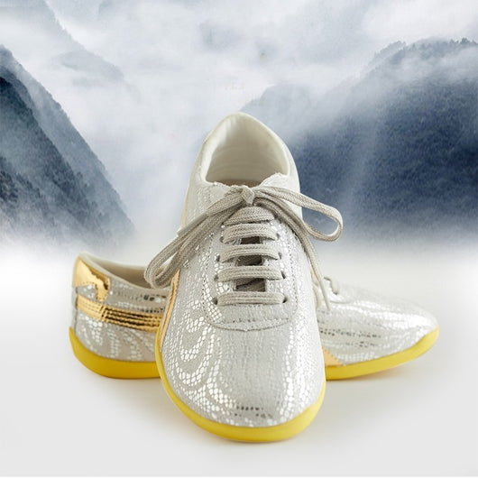 Zapatos de Tai Chi y Kung Fu para Niños - Diseño Floral Dazzle en Cuero - Image 2