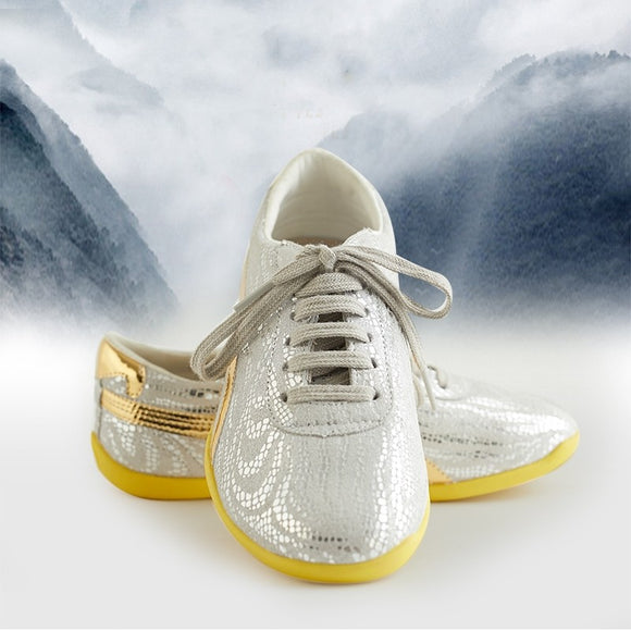 Kids' Tai Chi and Kung Fu Shoes - Dazzle Floral Design in Leather