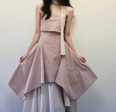 Vestido Tubo Plegable de Doble Capa - Image 16