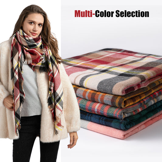 Pañoleta Cuadrada Escocesa Otoño Invierno - Diseño Europeo Americano - Image 2