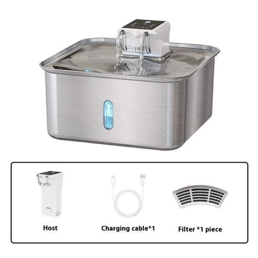 Fuente de Agua para Gatos Inalámbrica Acero Inoxidable Recargable - Image 6
