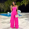 Jumpsuit de Trabajo para Mujer con Bolsillos Múltiples y Pierna Ancha
