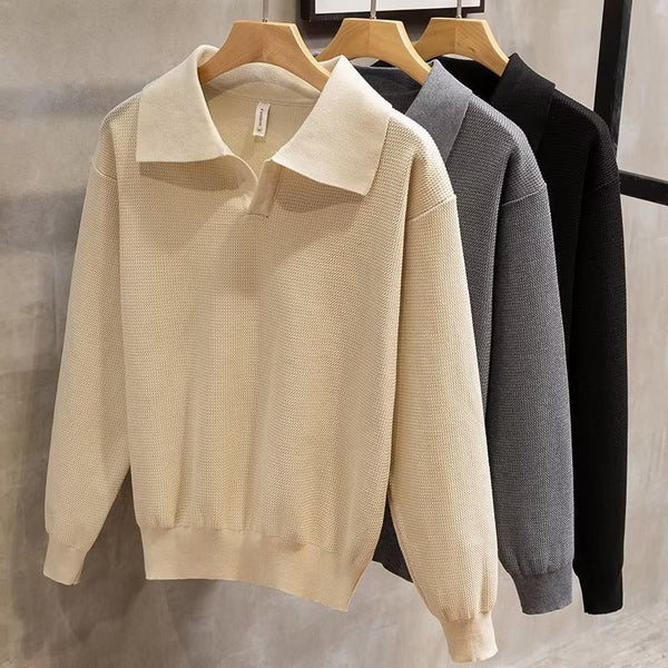 Polo Tejido con Cuello Solapa - Estilo Personalidad para Hombre
