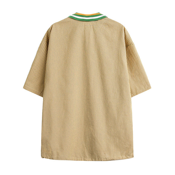 Playera Casual para Hombre con Cuello Solapa y Contraste de Colores