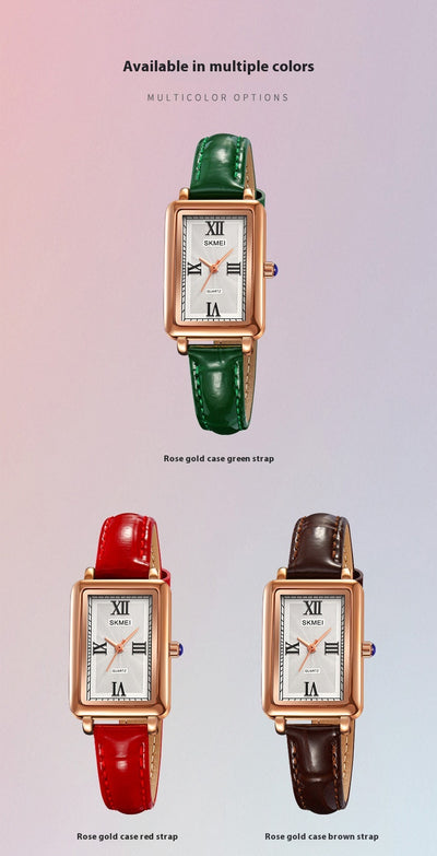 Reloj Retro Rectangular para Mujer - Resistente al Agua, Cuarzo de Precisión - Image 8