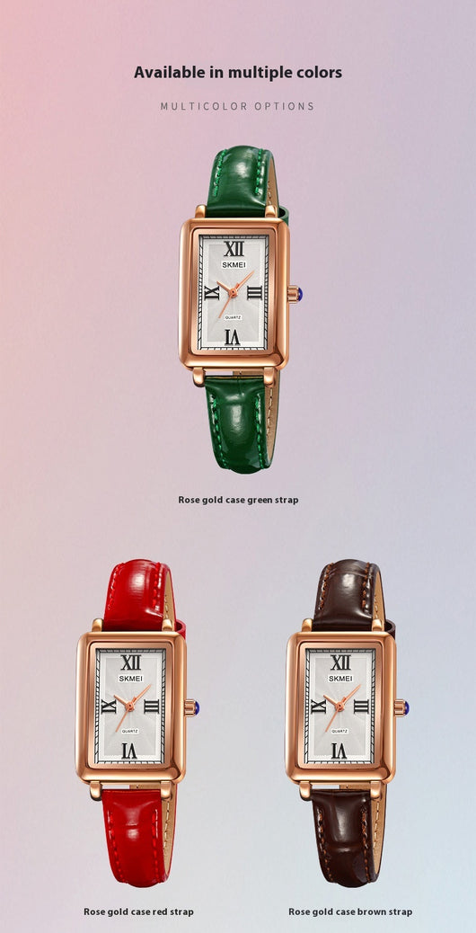 Reloj Retro Rectangular para Mujer - Resistente al Agua, Cuarzo de Precisión - Image 8