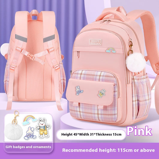 Mochila Escolar a Cuadros para Niñas de Primaria - Image 7