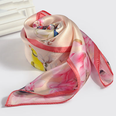 Pañuelo de Seda Cuadrado para Mujer con Diseño Estampado Exquisito - Image 34