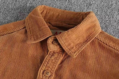 Camisa de Pana Vintage Lavada Manga Larga para Hombre - Image 12