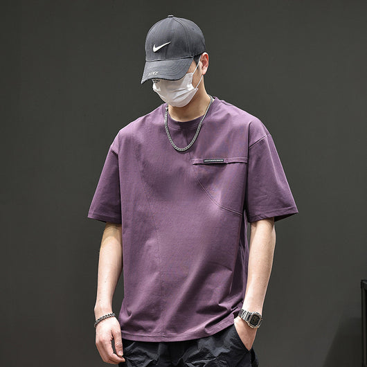 Camiseta Morada Manga Corta para Hombre - Verano
