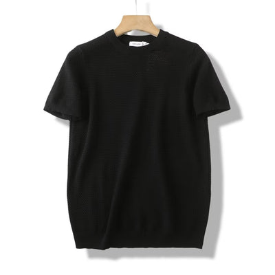 Camisa Slim Fit Textura Tejida de Manga Corta para Hombre - Image 7