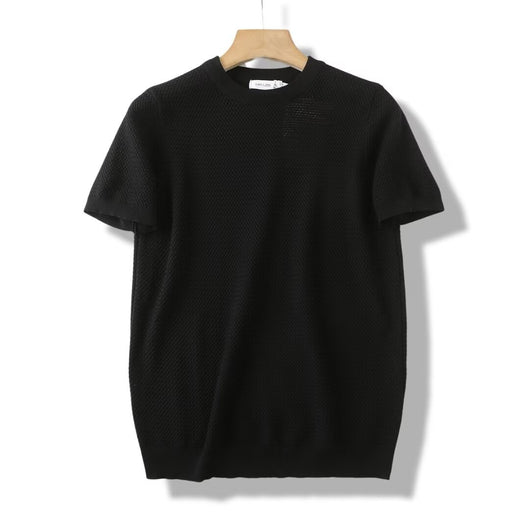 Camisa Slim Fit Textura Tejida de Manga Corta para Hombre - Image 7